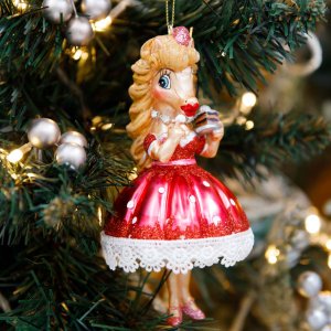 Украш елочХолидейКлассик Лошадь Леди в крас с пирожным стек7х7х14