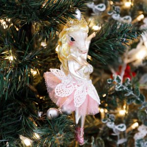 Украш елочХолидейКлассик Лошадь- балерина Иола стекло 7х4,5х14,5см