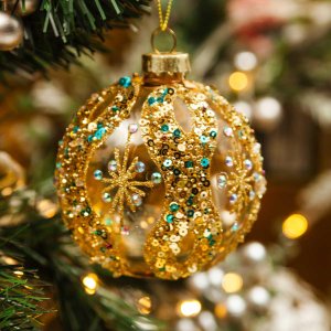 Украш елочХолидейКлассикШарСкифская сюита медовый стек прозрач 8см