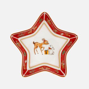 Блюдо Лефард С Новым годом в форме Звезды красн 17,5х17,5х3,5см фарф