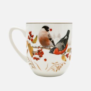 Кружка Лефард 380мл Лесная сказка Снегири фарфор 11х9х11см 85-2026