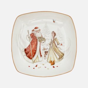 Блюдо Лефард Морозко квадратное 25X4см фарфор 85-2047