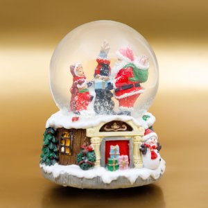 Фигурка декор в стек шаре муз/эф вь Новый год D10см L11 W11 H14см полим