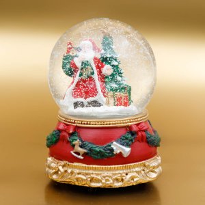 Фигурка декор в стек шаре Дед Мороз D9,5см L9,5 W9,5 H14см полимер