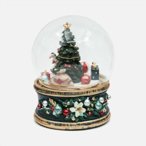 Фигурка декор в стек шаре муз/движ Рождество L11 W11 H14см полимер