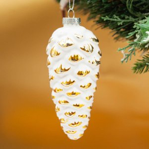 Украшение елочное Шишка L5 W5 H13см стекло