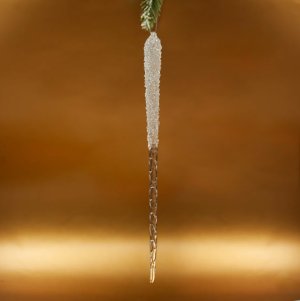 Украшение елочное Сосулька L3 W3 H24,5см стекло