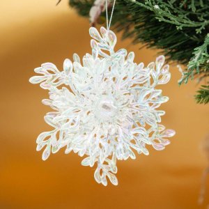 Украшение елочное Снежинка L11 W4,5 H12см полимер