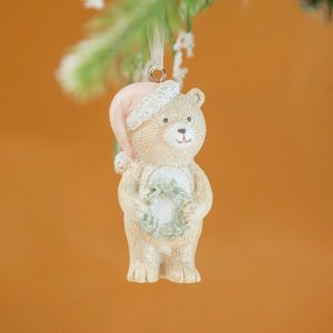 Украшение елочное подвесное Медвежонок L3,5 W3,5 H7см полимер