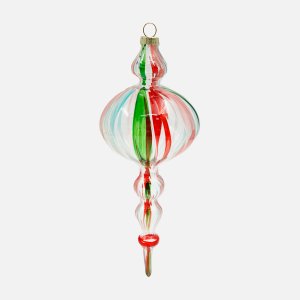 Украшение елочное Фигурная сосулька L7 W7 H22см стекло