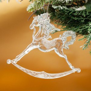 Украшение елочное Лошадка L14 W1 H12см полимер 823766