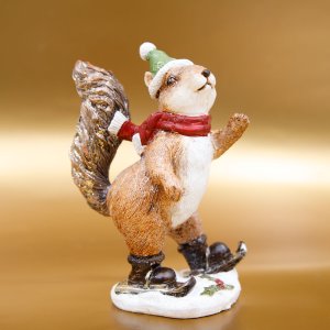 Фигурка декоративная Белочка L10 W7 H15см полимер
