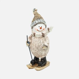 Фигурка декоративная Снеговик L4 W4,5 H10см полимер