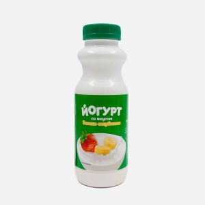 Йогурт Зеленый луг со вкусом Банан-Клубника 2.5% пл/б 270г