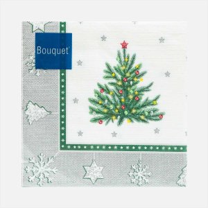 Салфетки БукетНовогодний гобелен с елочкой бум 33*33см 3сл 20лист