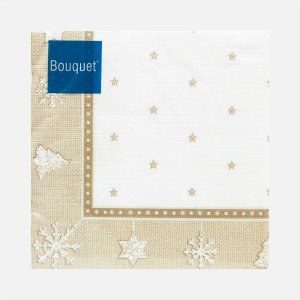 Салфетки БукетНовогодний гобелен золото бум 33*33см 3сл 20лист