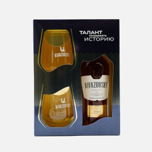 Коньяк Айвазовский Армянский ордин пятилетний 40% п/у 0,5л+ 2бокала