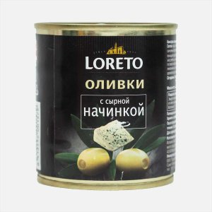 Оливки Лорето с сырной начинкой ж/б 200г