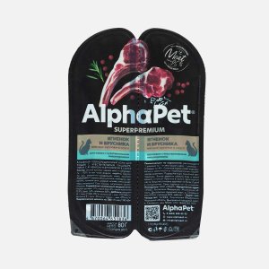 Корм АльфаПет д/кошек с чув пищев Ягненок и брусника 80г