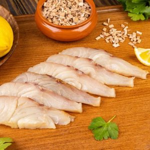 Нельма Деликатесы севера филе нарезка х/к в/у 100г