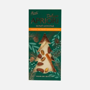 Шоколад Априори Делюкс белый с миндалем/фисташ/цукат 85г
