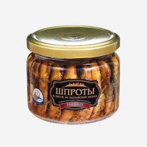Шпроты Русские берега Премиум из балт кильки в масле ст/б 270г