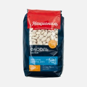Фасоль Националь белая калиброванная пл/уп 450г