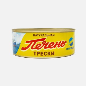 Печень трески Союзрыба натуральная ж/б 230г