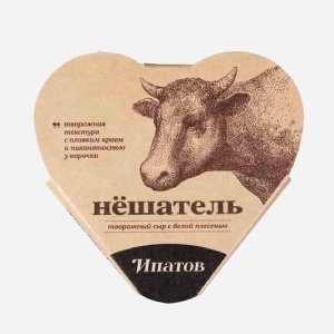 Сыр Ипатов творожный Нёшатель с белой плесенью мягкий 55% 150г