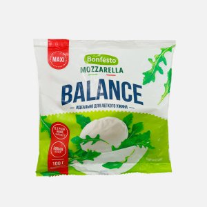 Сыр Бонфесто Баланс Моцарелла макси мягкий 30% 1шарик 100г/250г