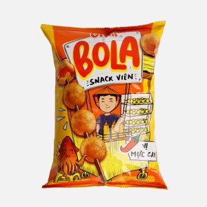 Чипсы-шарики Оиши БоЛа Снек со вкусом пряного кальмара 68г