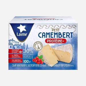 Сыр Лайме Камамбер протеин+ с белой плесенью мягкий 30% 100г