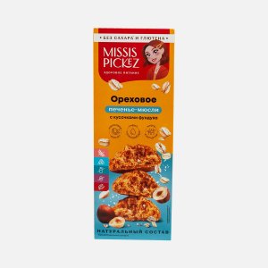Печенье-мюсли Миссис Пикез Ореховое с кусочками фундука к/к 100г