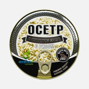 Осетр Экофуд с рисом в оливковом масле ж/б 290г