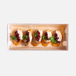 Набор из Брускетт с куриным паштетом и творожным сыром 40г*5шт