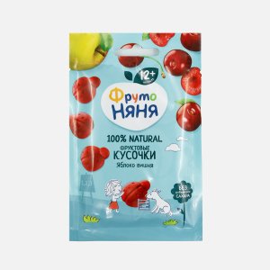 Фруктовые кусочки ФрутоНяня яблоко/вишня с 12мес 15г