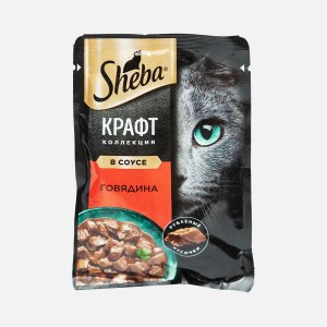 Корм Шеба Крафт коллекция Говядина кусочки в соусе пауч 75г