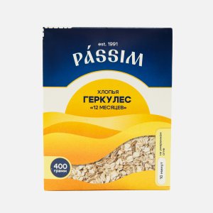 Хлопья Пассим овсяные Геркулес 12 месяцев к/к 400г