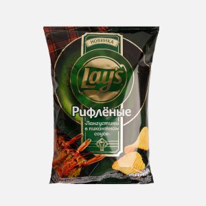 Чипсы Лэйс Рифленые Лангустины в пикантном соусе 93г