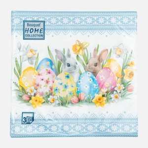 Салфетки АртБукет Букет ХоумКролики и пасхальные яйца бум 33*33см 3сл