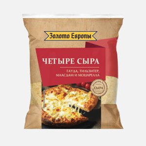 Сыр Золото Европы Четыре сыра тертый 45% пл/уп 150г