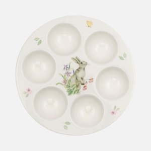 Блюдо Анна Лафарг пасхальное Кролик в цветах 6 отд 18см керам