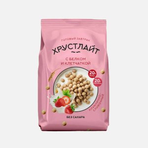 Завтрак Хрустлайт белок/клетчатка клубнично-сливочный б/сахара 150г