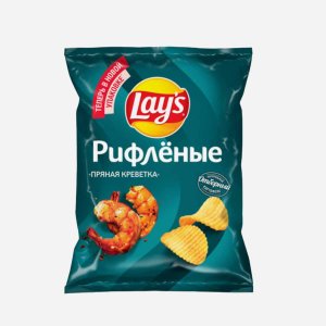 Чипсы Лэйс Рифленые Пряная креветка пл/пак 105г