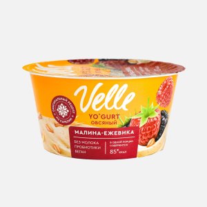 Продукт овсяный Велле Малина- Ежевика ферментированный пл/ст 130г