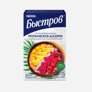 Хлопья Быстров овсяные Тропическое ассорти без варки 5*35г к/к 175г