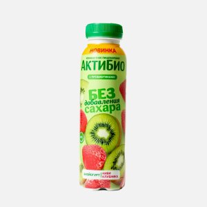Биойогурт АктиБио Киви-Клубника без лактозы без сахара 1.5% 260г