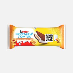 Пирожное Киндер бисквитное Молочный ломтик Персик/маракуйя 28г