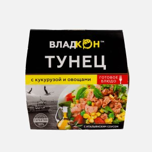 Тунец Владкон с кукурузой и овощами в масле ж/б 160г
