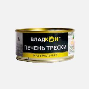 Печень трески Владкон натуральная куски ж/б/кл 160г